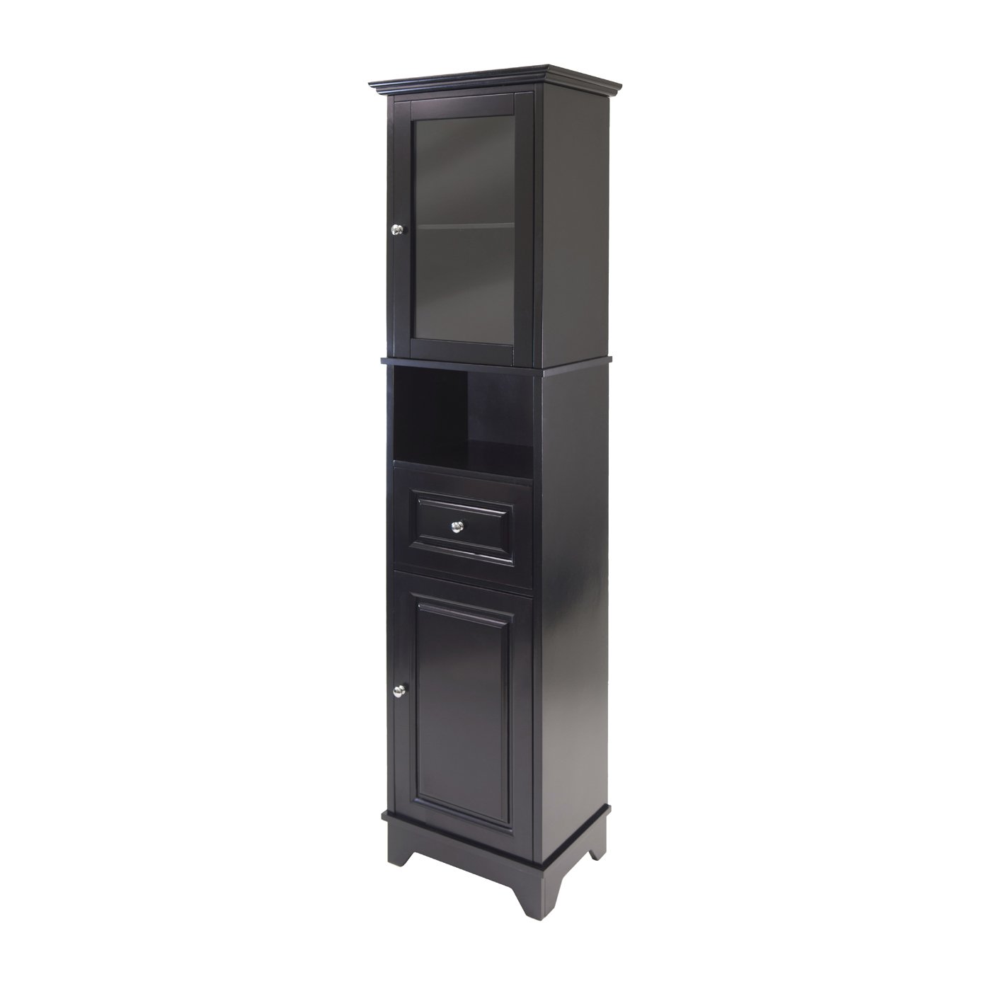 Winsome Wood 20871 Alps Tall Decorative Storage Cabinet Black Ebay