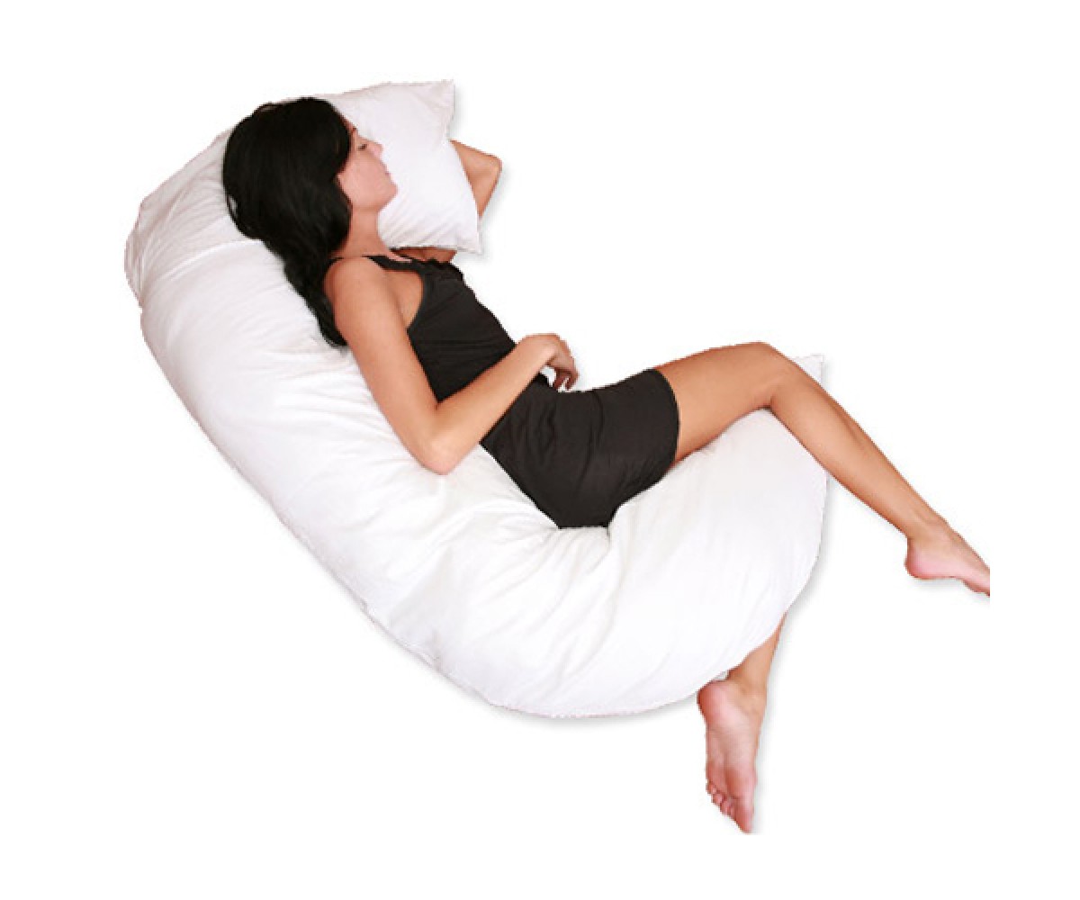 Snuggle-Pedic Body Pillow for Adults - White Pregnancy Pillows w