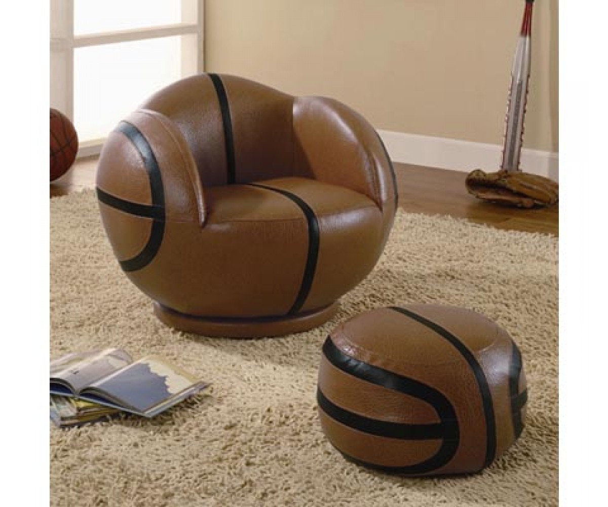 Kids Furniture Basketball Chair And Ottoman