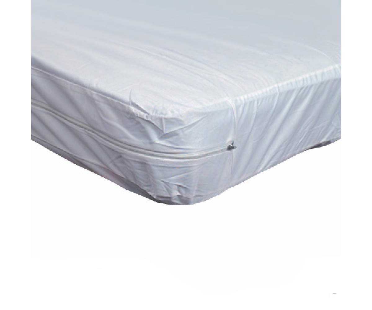 brown zippered mattress protector