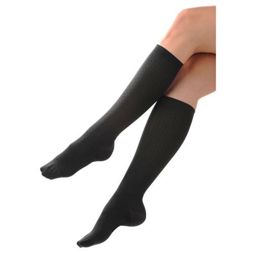 DeluxeComfort.com Women's Trouser Socks Black 8-15 mmHg