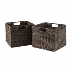Winsome Wood 38211 Granville Small Foldable Corn Husk Baskets (Set of 2)