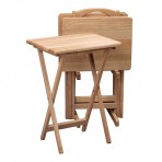 Winsome Wood 22520 TV Five-Piece Tray Table Set - 42520 ,Natural