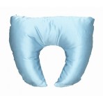 Duro-Med Crescent Pillow Mate with Blue Satin Cover