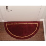 Deluxe Comfort Henley Wool Semicircle Foyer Rug, 44" Diameter - High Quality Long Lasting - Hand-Tufted Half Circle Rug - Durable Easy To Clean - Area Rug, Brick Red