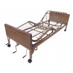 Multi Height Manual Hospital Bed with Full Rails and Therapeutic Support Mattress