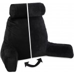 Husband Pillow, Aspen Edition - Stable Black Big Support Bed Backrest Reversable MicroSuede/MicroFiber Reading Pillow