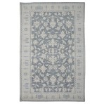 Hand Knotted Oushak Turkish Gray Beige Rug 3253 5' x 8'