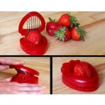 Deluxe Comfort Strawberry Slicer - 4 x 4 Inch Stainess Steel Blades - One Motion - Easy To Clean - Slicer