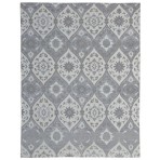 Trendy Silky 4254 moroccan Turkish Hand Knotted Gray Ivory Rug 8' x 10'