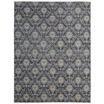 Trendy Silky 4257 Peacock Turkish Hand Knotted Charcoal Rug 8' x 10'