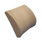 Memory Foam Bucketseat Lumbar Cushion with Beige Polycotton Zippered Cover & Strap - 15 " x 13-1/2 "